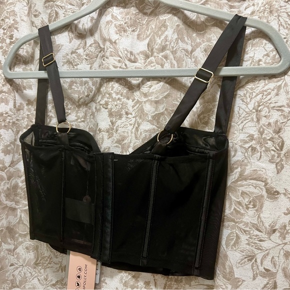 Oh Polly Black Sheer Bustier BNWT! - Picture 10 of 16
